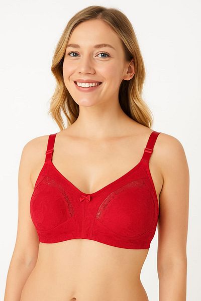 enmodaiçgiyim Recovery Bra No Sponge No Underwire Seamless Lace Comfortable Comfortable Everyday Bra Color