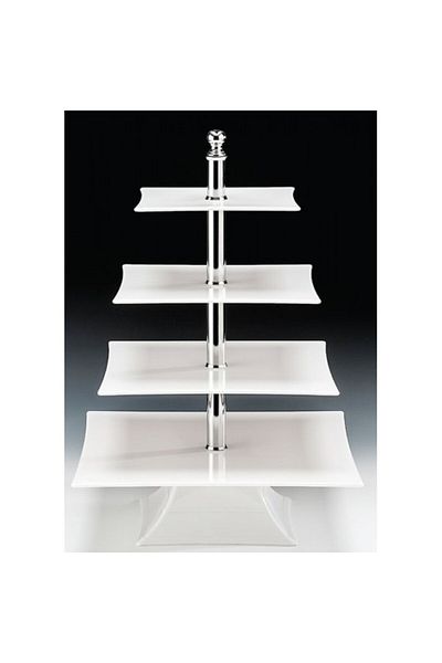 Raki Four-tier polycarbonate buffet presentation stand, white