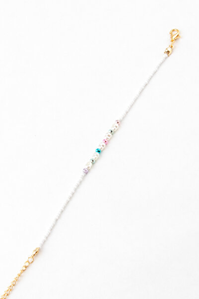 Sortie Aksesuar Crystal Stone and Crystal Pearl Figured Bead Bracelet 004