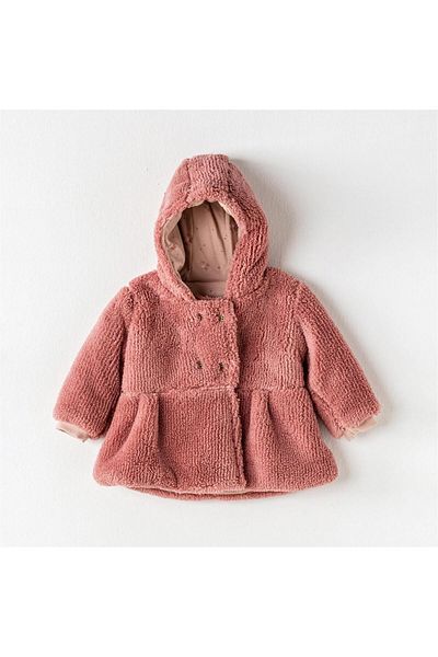 andywawa Welsoft Floral Baby Baby Coat Ac24376 Dusty Rose