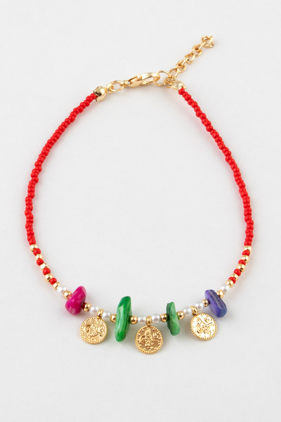 Sortie Aksesuar 3 Pul Para ve Taş Figürlü Boncuklu Halhal 016