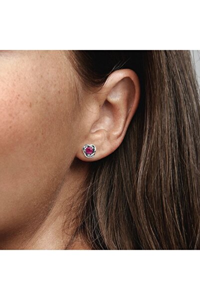 Pandora Cercei tip Cerc al Eternitatii din Argint 925 - Roz