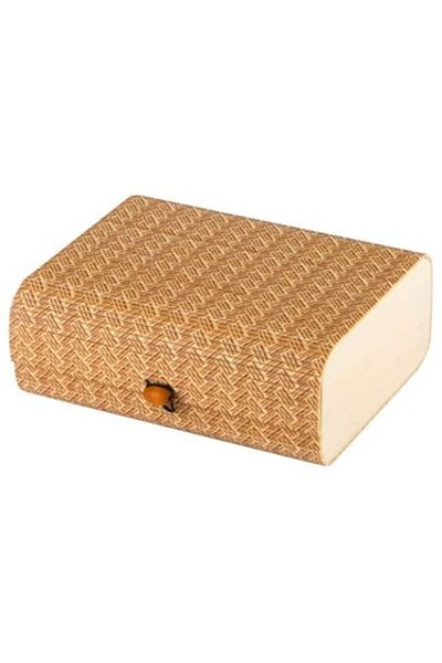 Herum Storage Box, Herum®, with Striped Patterns on Lid and Elastic Lock, Brown, 19 x 15 x 7 cm