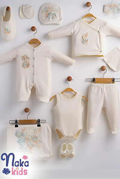 Naka Concept Italian Lace Organic Cotton Baby Girl 11 Piece Hospital Discharg...