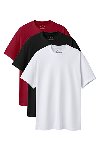 Velvoria Unisex supradimensionat basic 3-bucăți Negru Alb Roșu Claret Culoare...