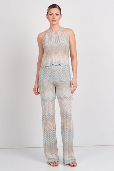 ONLY Pantaloni de damă Onlalvıra cu talie elastică tricotați cu sclipici 15344393 Albastru