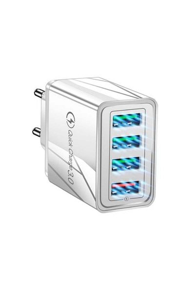 divendi-ro Charger with 4 USB 3.0 ports,Ultra Fast Charging - White