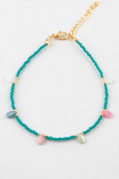 Sortie Aksesuar Colorful drop stone figured beaded anklet 013