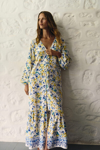 H&M Kuşaklı Krep Elbise