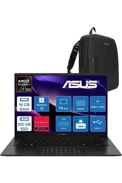 ASUS Zenbook 14 OLED Ryzen 7 350 16GB 512GB SSD WIN11PRO 14" Wuxga OLED 600NI...