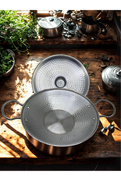 ŞEHZADEMUTFAK 18cm Kapaklı Alüminyum El Yapımı Kaliteli İşçilik Saç Tava