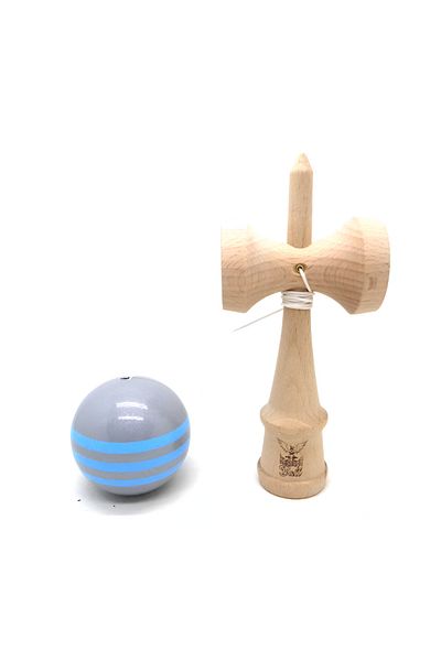 Primlife Kendama Ball Originala Stripe Bleu Lemn Fag Gri