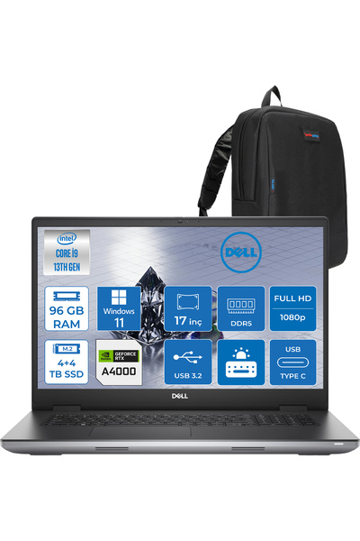Dell Precision M7780 I9-13950HX 96GB 4tb+4tb SSD 12GB/RTX4000 17.3" Fhd W11PR...