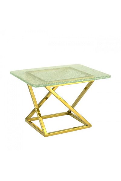Culinaro Buffet presentation stand 15x18xh17cm with gold glass platter