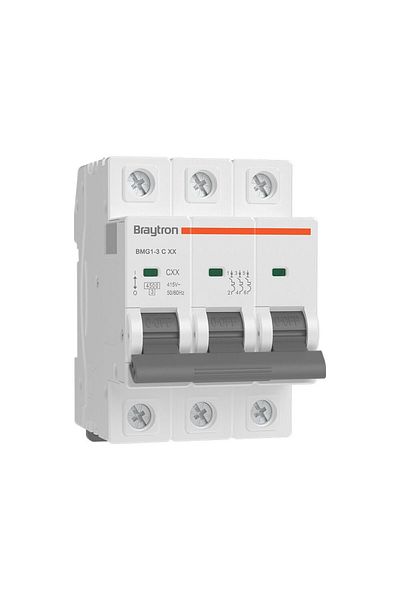 Braytron Automatic Circuit Breaker 3P 63A C 4.5kA BMG1-3