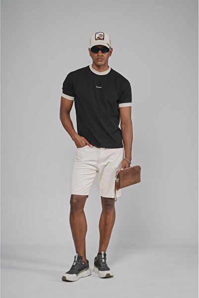 king brich Collar Armband Ribbed Half Oversize Fit T-Shirt