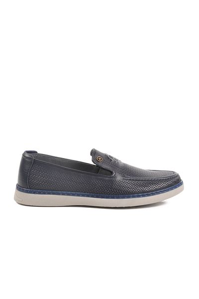 AYAKMOD Navy Blue Genuine Leather Men's Casual Shoes C330 m