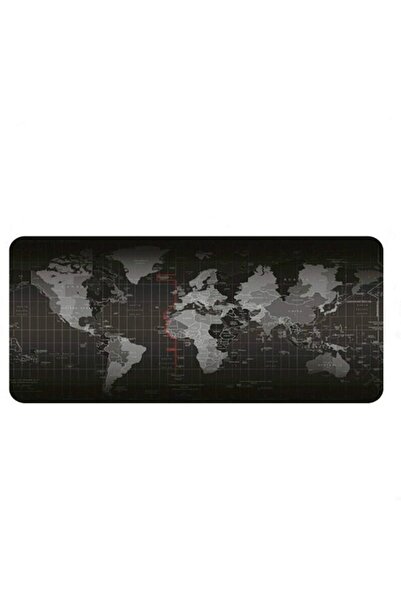 OEM Gaming Mousepad, Rubberized, Anti-Slip, World Map Design, 79x30 cm, Black