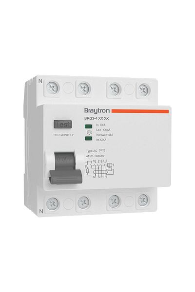 Braytron INTRERUPATOR DIFERENTIAL BRG3-4 16A 30mA 4P Type-AC 10kA RCCB