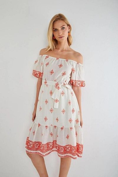 Mixray 4309 Rochie cu guler Madonna Portocaliu