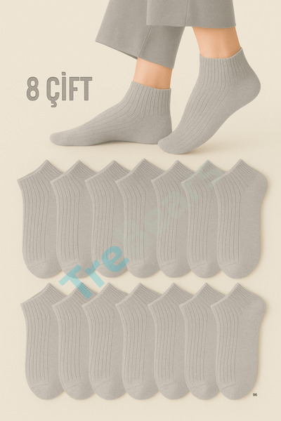 TreBears 8’li Pamuklu Derbili Unisex Çorap Seti – Günlük & Spor – Cool Comfort