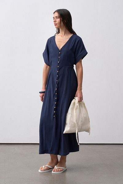 mathilda store Navy Blue Moira Shirt Dress