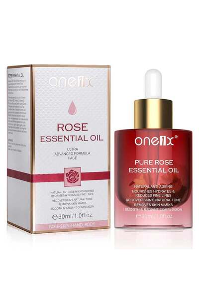 ONE1X Ulei esențial de trandafir pur pentru piele, formulă ultra avansată, el...