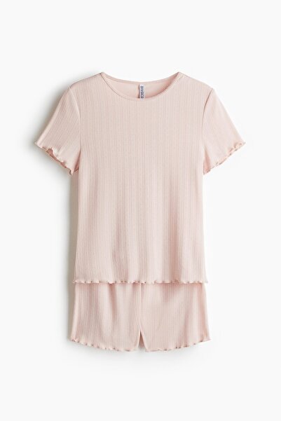 H&M Delik Desenli Pijama Takımı
