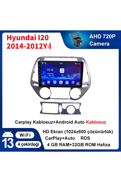 coni Hyundai I20 2014-2012Yıl 4 GB Ram 32 GB Rom Multimedya Kablosuz Navigasy...