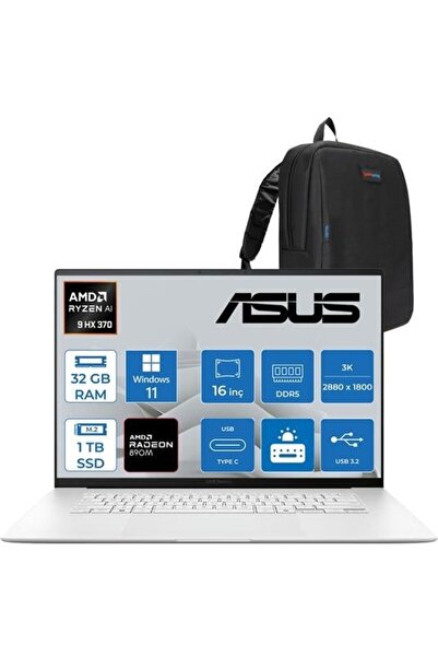 ASUS Zenbook S16 Ryzen 9 Hx 370 32GB 1tb SSD Radeon 890M WIN11PRO 16" 3k OLED 120Hz 500NITS UM5606WATP02