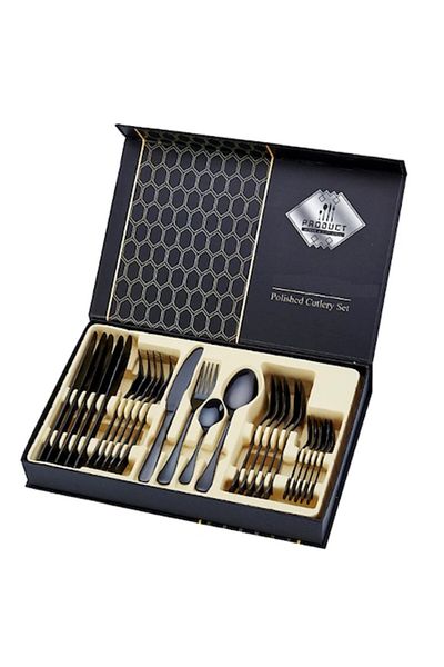 Herum Set de tacamuri, Negru, 24 buc