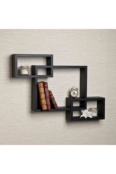 rexa Intersecting Floating Shelves Dark Brown 72x43x9cm