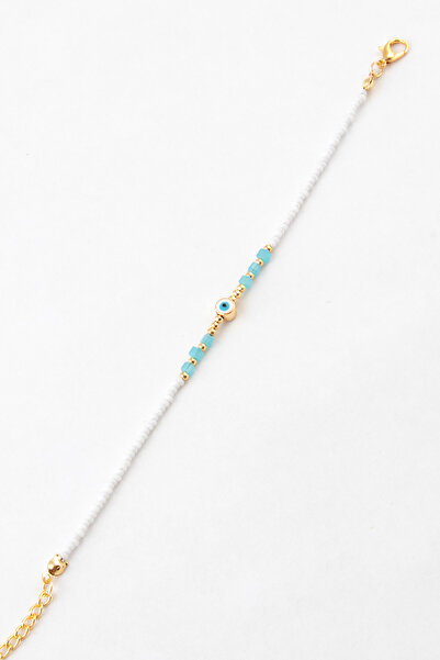 Sortie Aksesuar Evil eye bead and square bead figured bead bracelet 001