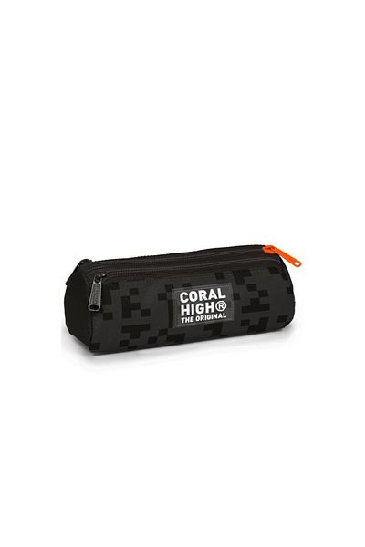Coral High Τσάντα μολυβιού τριών διαμερισμάτων με μαύρο μπλοκ 11194
