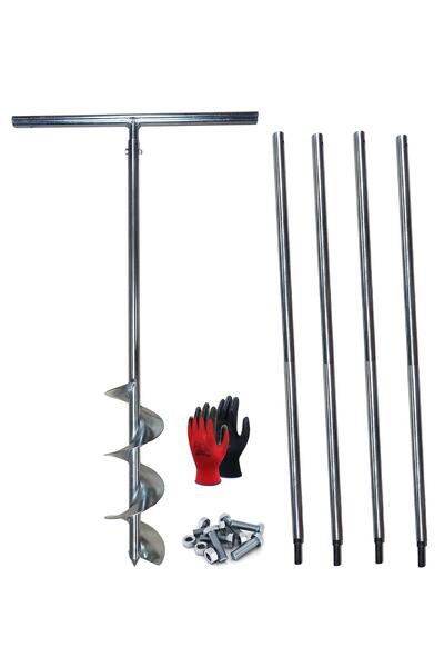 Pars Endüstri Galvaniz Toprak Burgusu Uzatmalı Sondaj Aleti Çap 15 cm Boy 5 mt