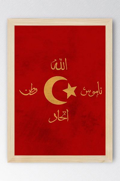 Saturn Unity Terakki Sancağı Flag Framed Painting