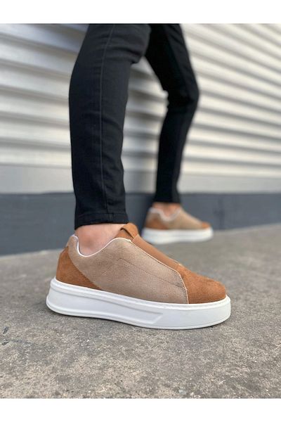 TB Terzi Bey Tb007 Alba Laceless Suede Men's Casual Sneaker Shoes Sbt Tan/Mink