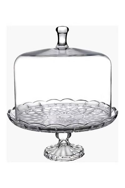 rexa Billie Footed Cake Stand With Cover Clear