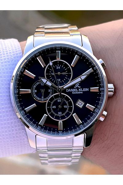 Daniel Klein Calendar Inner Functions Active Steel Band 30 Mt Water Resistant Men Wrist Watch Vs.Blkt.0470