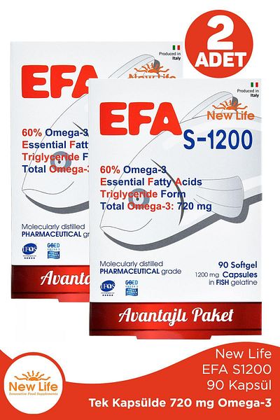 New Life Efa S-1200 Mg 90 Capsules 2 Pieces
