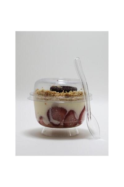 TATLI GÜNLER 10’lu Kapaklı Şeffaf Tatlı Kabı – Magnolia Kasesi | Sunum Kabı Aşure Kabı