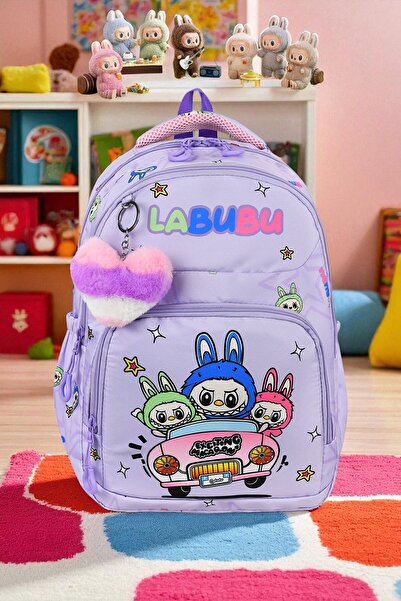 Shopiolog Set de 3 ortopedice pentru școala primară pentru fete, cu suport pentru creion, geantă de prânz, cu 3 compartimente, cu biberon