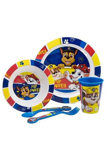 PAW PATROL 5-piece dinnerware set, plastic, BPA-free, multicolor, microwaveable, Paw Patrol