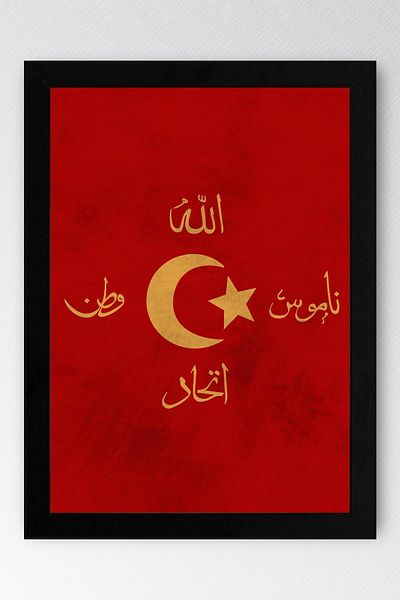 Saturn Unity Terakki Sancağı Flag Framed Painting
