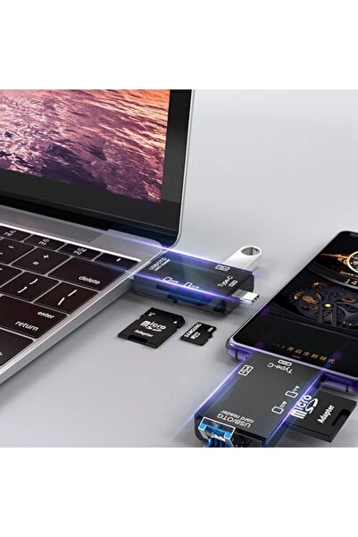 OEM 6-in-1 Card Reader, USB Flash Disk, Plug and Play, USB/OTG/TF/SD/Type-C