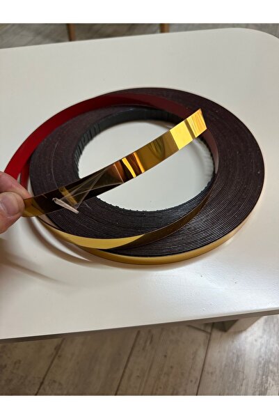 DECOALA Pleksi Dekoratif 25mm X 25 Metre Gold Arkası Çift Taraflı Bantlı Şerit