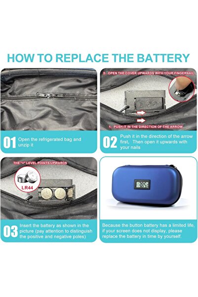 Generic Gosemai 48h Insulin Cooler Travel Case with Thermometer & 2 Ice Packs