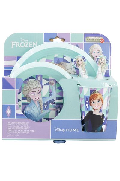 Frozen 5-piece dinnerware set, plastic, BPA-free, multicolor, Ice Magic, Frozen, Disney