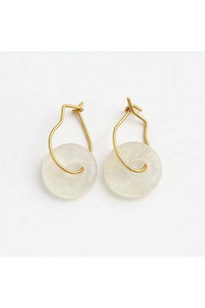 OEM Earrings With Semi-precious Stones Made Of Quartz 18k Gold-plated, Handmade