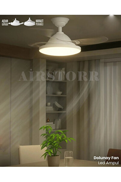 Aırstorr Fanlı Modern Tavan Armatürü Sessiz Çalışma Işıklı Uzaktan Kumandalı ...